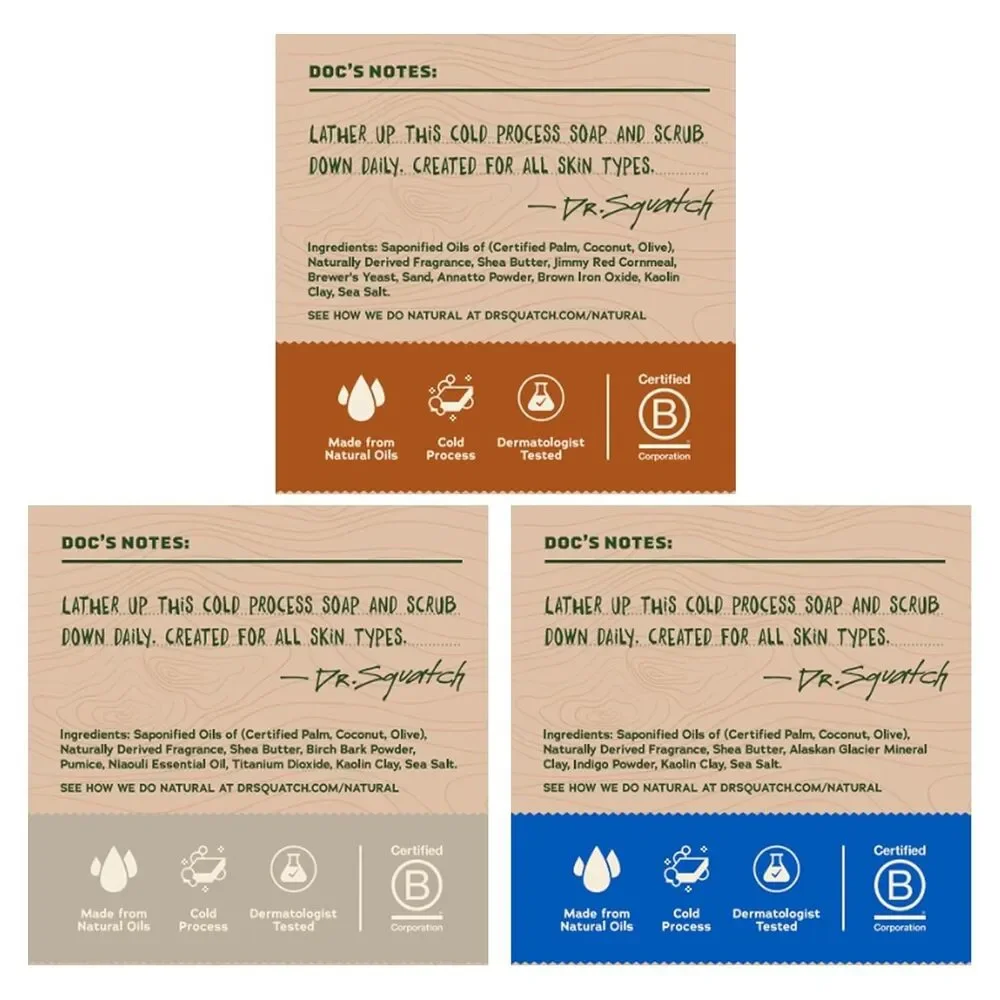 Dr. Squatch Natural Men's Bar Soap 3 pack